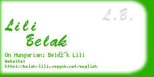 lili belak business card